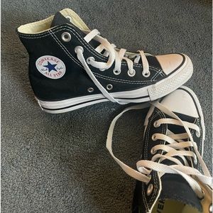 Brand new (no tags) black converse high tops size 5.5